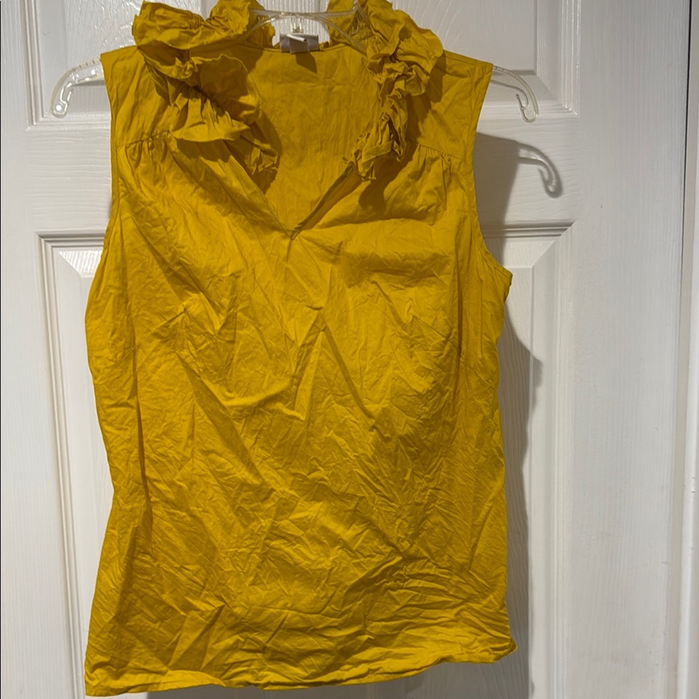 Yellow Sleeveless Ruffle Top